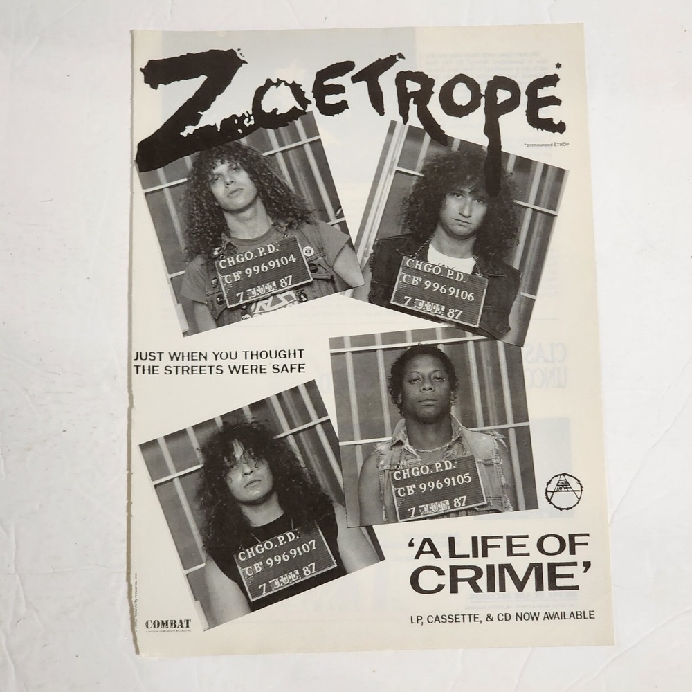 Vintage 1990 Zoetrope A Life of Crime Print Ad Original Magazine Clipping 8x10